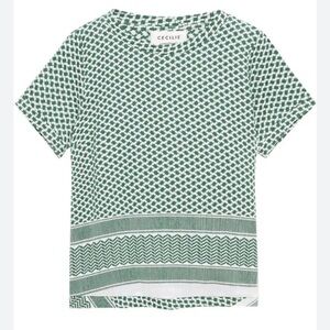 Cecilie Copenhagen O Cotton-Jacquard Top - Forest Green‎